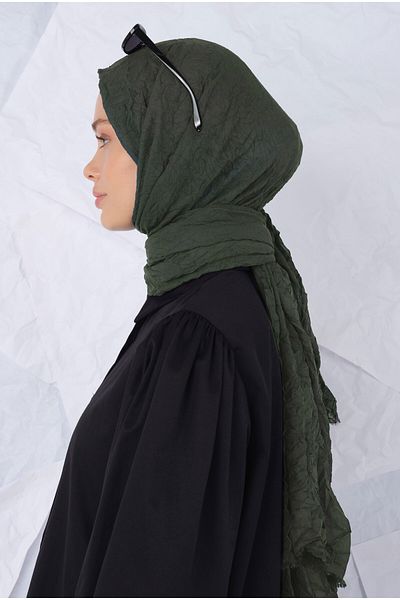 HEQA Forest Green Crochet Shawl