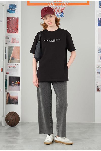 HEQA Tricou negru Coordonate