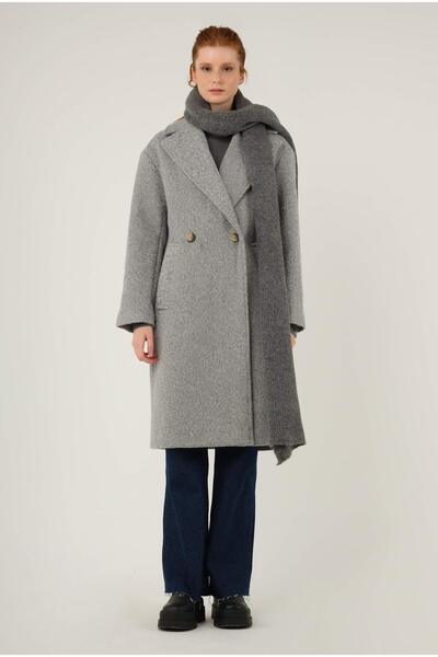 HEQA Сиво палто с две копчета
