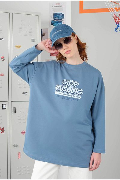 HEQA Blue Crew Neck T-Shirt - 70 cm