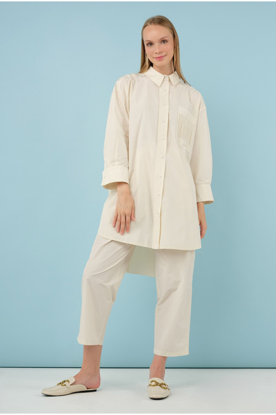 HEQA Piliseli Gömlek Ekru