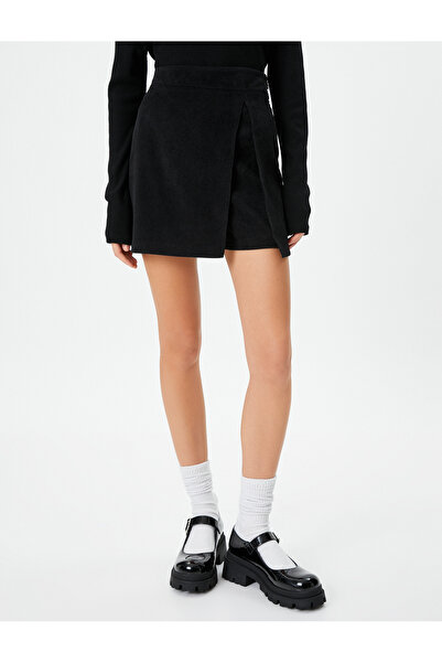 Koton Mini Şort Etek Fitilli Kadife