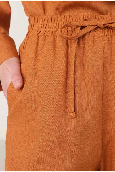 HEQA Pantaloni largi din in papaya