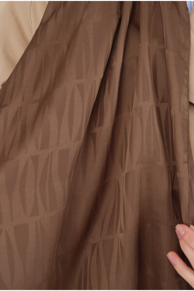 HEQA Jou Desen Jakar Şal Acı Kahve