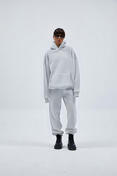 YAKAMEL Γυναικείο σετ φόρμας με κουκούλα, 3 κλωστών, oversized, άνετο, χοντρό...