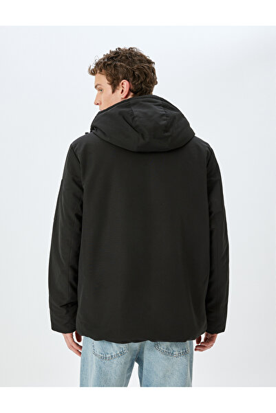 Koton Zippered Slim Fit Hooded Coat