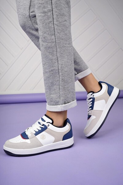 Evojean Bela / Mornarsko plava ortopedske i udobne ženske patike Casual patike