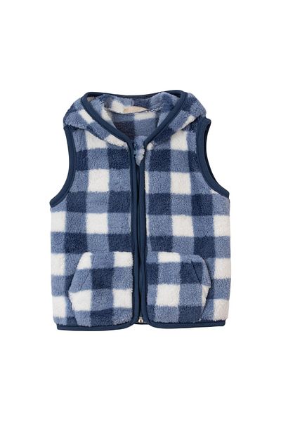 Lolons Checkered Welsoft Fabric Boy's Vest