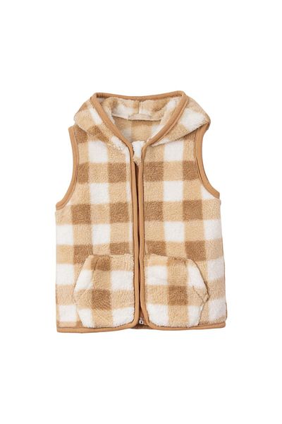 Lolons Checkered Welsoft Fabric Boy's Vest