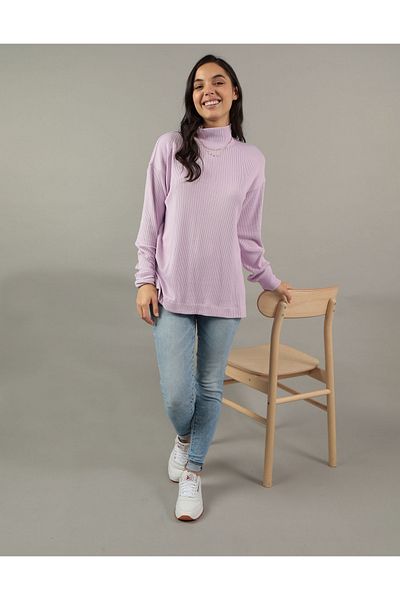 AMERICAN EAGLE AE Oversized Long-Sleeve Mock Neck Tee