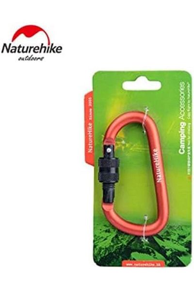 Naturehike 8cm D-type Multifunctional Hang Buckle With Lock | Orange, Carabiner, Lightweight
