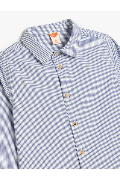 Koton Long Sleeve Cotton Blend Plaid Shirt