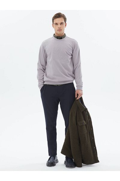Kip Jogging Fit Navy Blue Woven Casual Trousers