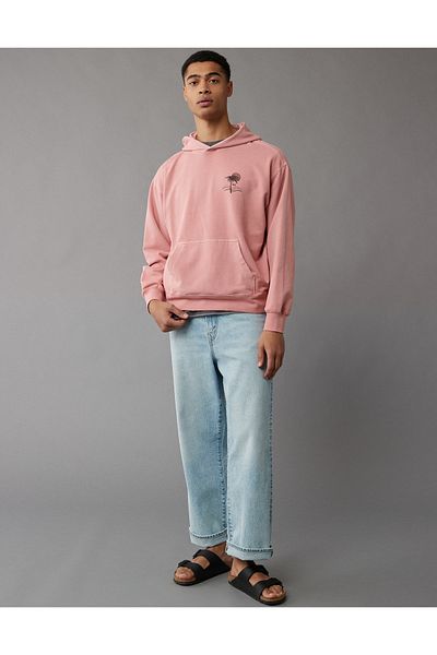 AMERICAN EAGLE AE Stretch Bonfire Graphic Hoodie