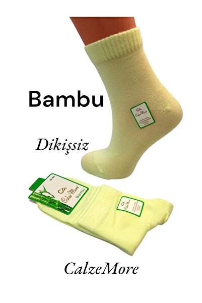 CALZEMORE 6 LI BAMBU ORTA KONÇ KADIN DİKİŞSİZ ÇORAP