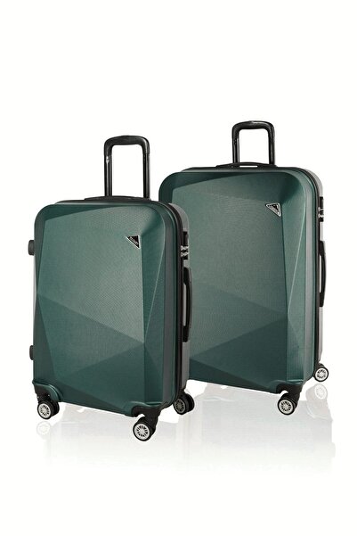 POLO&SKY Elmas Model Haki Renk 2'li Valiz Seti (orta+büyük)