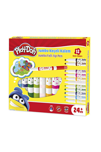 Play Doh Play-doh Jumbo Keçeli Kalem 6mm 12'li