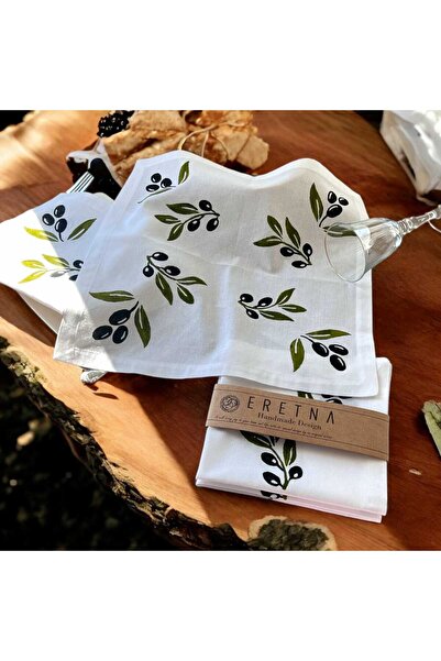 En Güzel Hediye Sensin 6 Lı Zeytin Yemek Peçetesi Seti,el Boyalı Peçeteler,ze...
