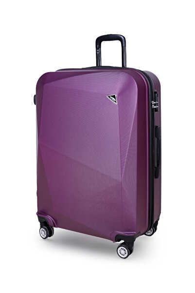 POLO&SKY Elmas Model Mor Renk 2'li Valiz Seti (orta+büyük)