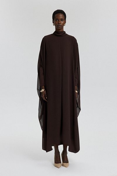 Touché Privé Chiffon Dress - Bat Sleeve Design