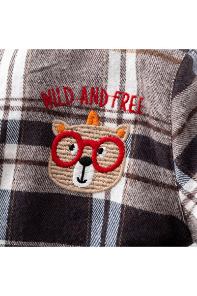 Cumino Alwin Lacivert  Oduncu Gömleği Erkek   9-12-18-24 Ay