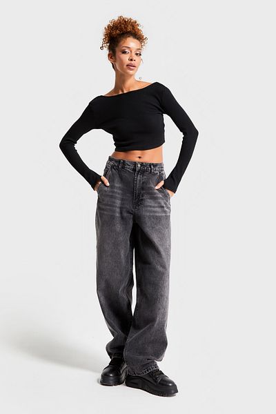 its basic Women's Dark Smoked Skater Pants - 17W473, 100% Cotton Denim
