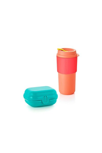 Tupperware 490ml Pink Thermos and Food Container - Eco Series Leak Proof and Portable Design
