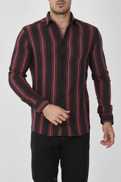 MCZ GİYİM Ανδρικό πουκάμισο με ριγέ Melange Slim-Fit