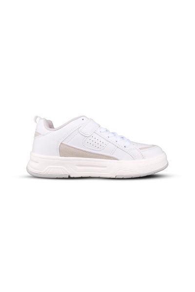 M.P. Women's Lace-Up / Velcro White Sneakers