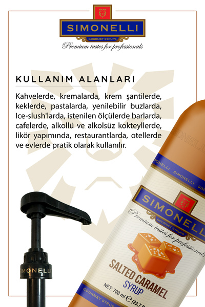 Simonelli Kahve Ve Kokteyl Şurubu Tuzlu Karamel Aromalı 700 ml Pompa