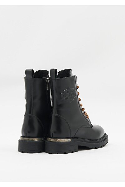 Harley Davidson Rebel Kadın Sıyah Baskılı Deri Bot