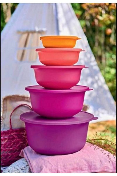 Tupperware Aloha Storage Container Set - Colorful and Practical Food Storage Solution with 5