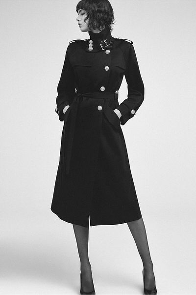 Touché Privé Gabardin Trench Cotton with Gold Accessory