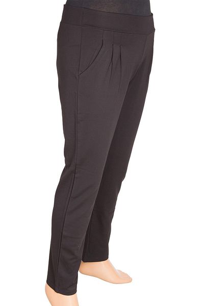 Barem Women's Collared Steel Interlock Black Trousers