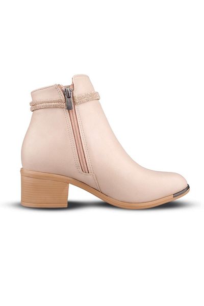 M.P. Women's Slip-On Beige Casual Boots