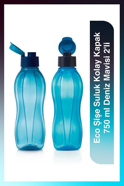 Tupperware Eco Bottle Easy Cover Water Bottle and Flask 2 Pack Teal 750ml