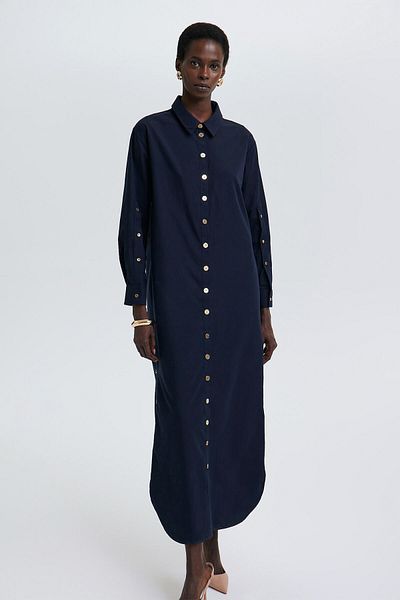 Touché Privé Poplin Dress with Button Detail