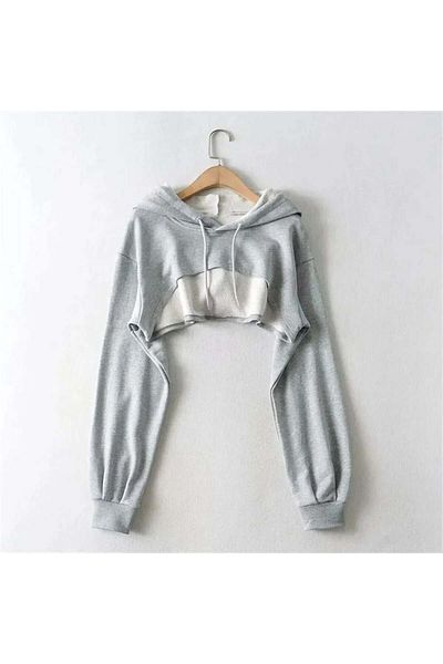 Köstebek Φούτερ με κουκούλα σε γκρι Melange Crop Bolero