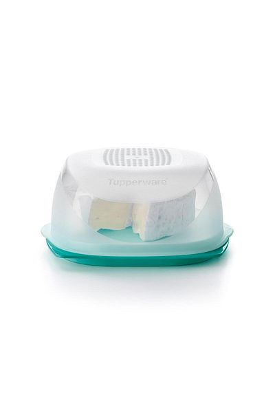 Tupperware Turquoise Cheese Storage Container - Cheese World