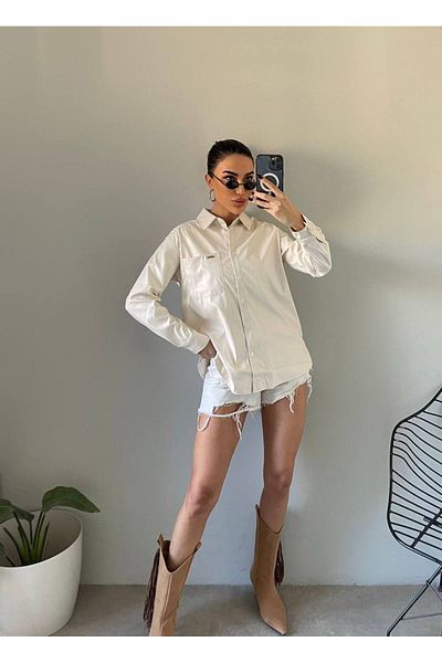 ELİSA Δερμάτινο πουκάμισο oversize