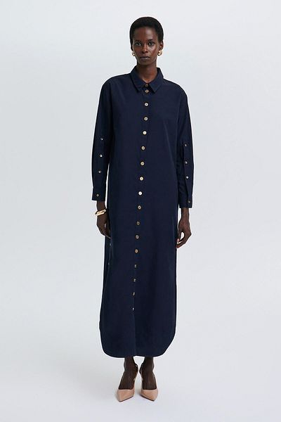 Touché Privé Poplin Dress with Button Detail
