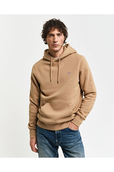 Gant Erkek Kahverengi Regular Fit Kapüşonlu Sweatshirt