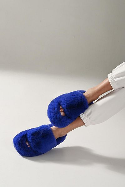 Beyond Γυναικείες Παντόφλες Saks Blue Extra Soft Furry House 3cm Bynd01