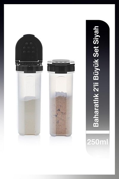 Tupperware Black 250 ml - Set of 2 Large Spices