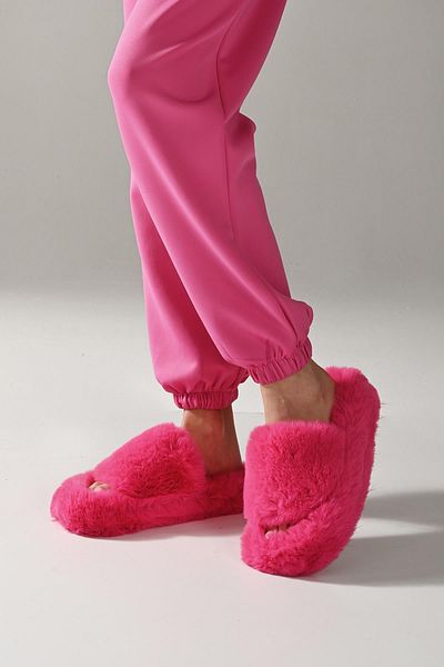 Beyond Дамски домашни чехли Fuchsia - изключително меки косми, 3 см Bynd01