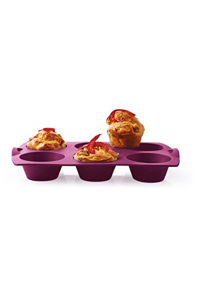 Tupperware Purple Silicone Muffin Baking Mold - Set of 6