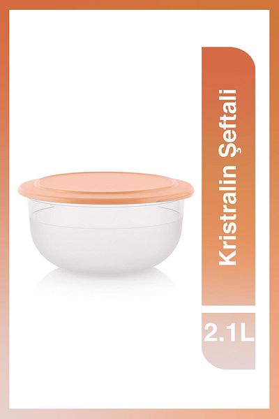 Tupperware 2.1L Crystal Bowl - Peach