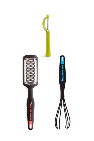 Tupperware Side Peeler, Hand Grater and Beater Set of 3