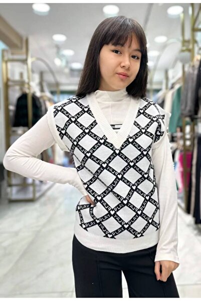 Minimoda Kids Play Desenli Kız Triko Süveter