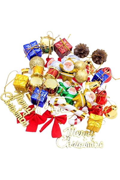 Sole New Year's Pine Tree Ornament Mixed Christmas Tree Ornament 12 Pieces 3 cm